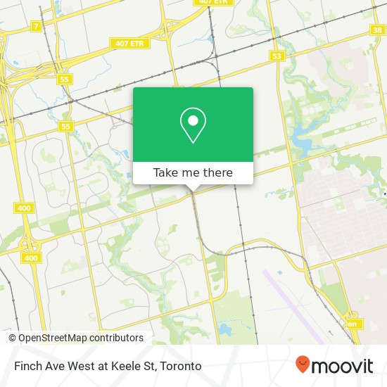 Finch Ave West at Keele St map