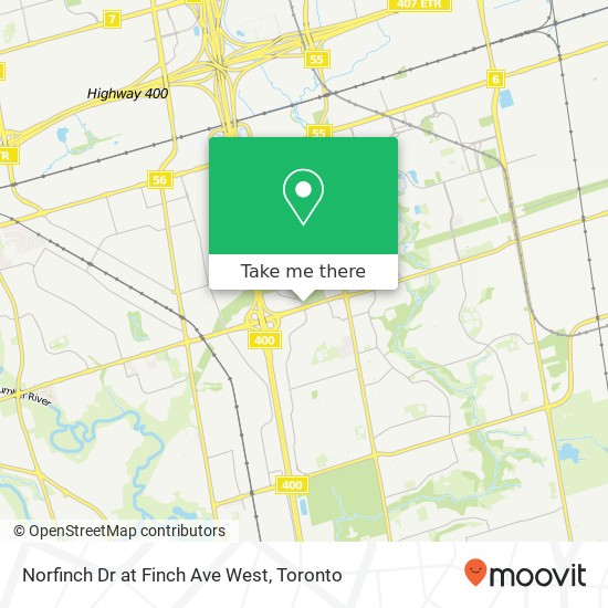 Norfinch Dr at Finch Ave West map