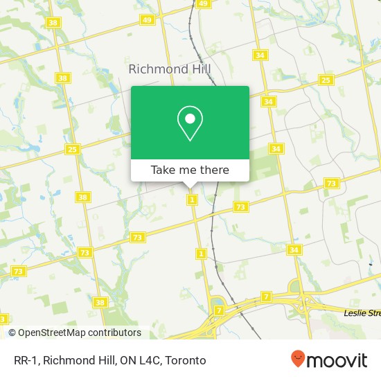 RR-1, Richmond Hill, ON L4C map