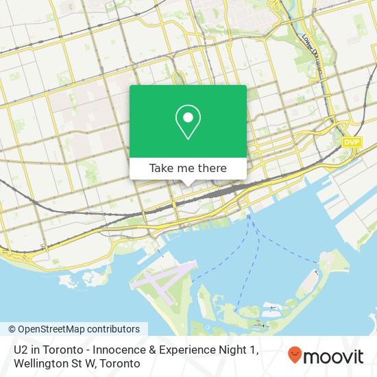 U2 in Toronto - Innocence & Experience Night 1, Wellington St W map