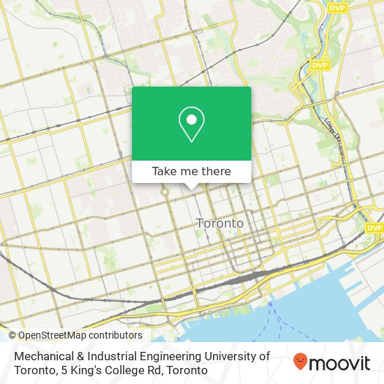 Mechanical & Industrial Engineering University of Toronto, 5 King's College Rd plan