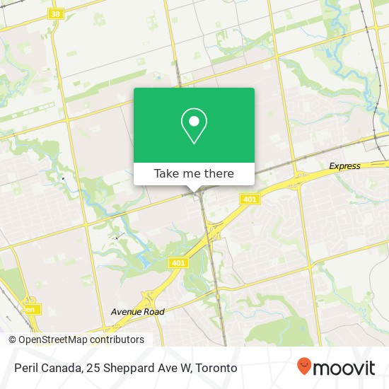 Peril Canada, 25 Sheppard Ave W map