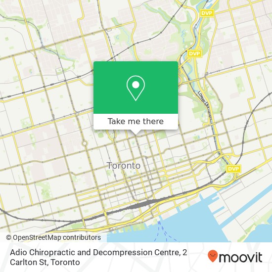 Adio Chiropractic and Decompression Centre, 2 Carlton St map