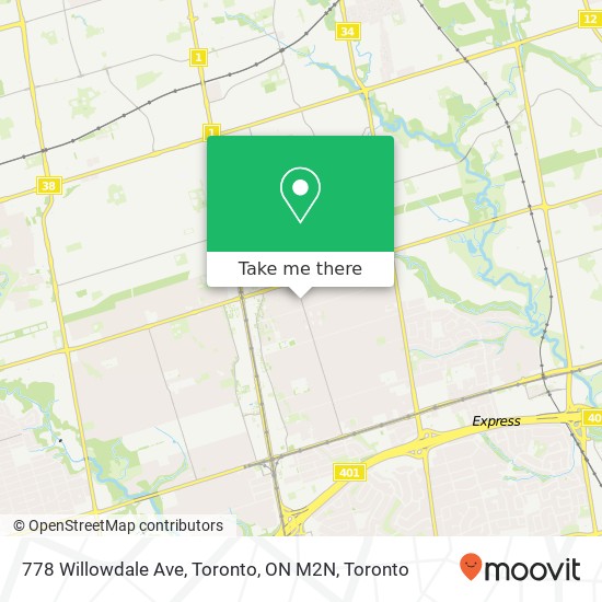 778 Willowdale Ave, Toronto, ON M2N map