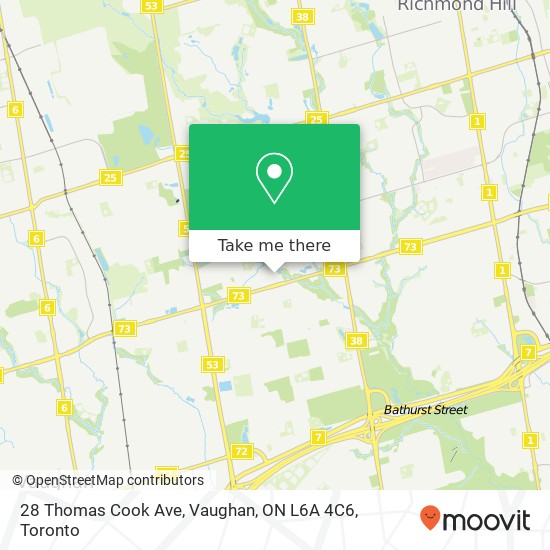 28 Thomas Cook Ave, Vaughan, ON L6A 4C6 map