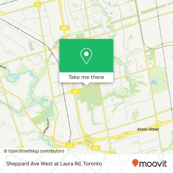 Sheppard Ave West at Laura Rd map