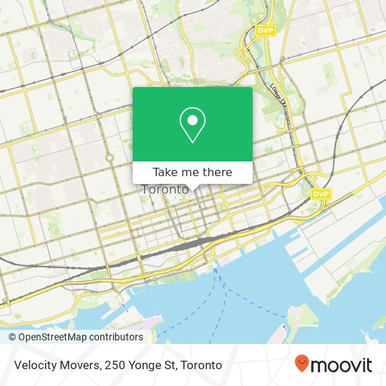 Velocity Movers, 250 Yonge St map