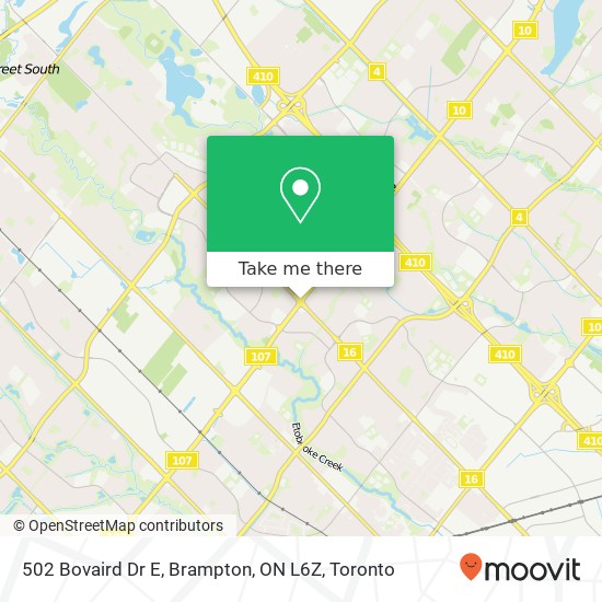 502 Bovaird Dr E, Brampton, ON L6Z map