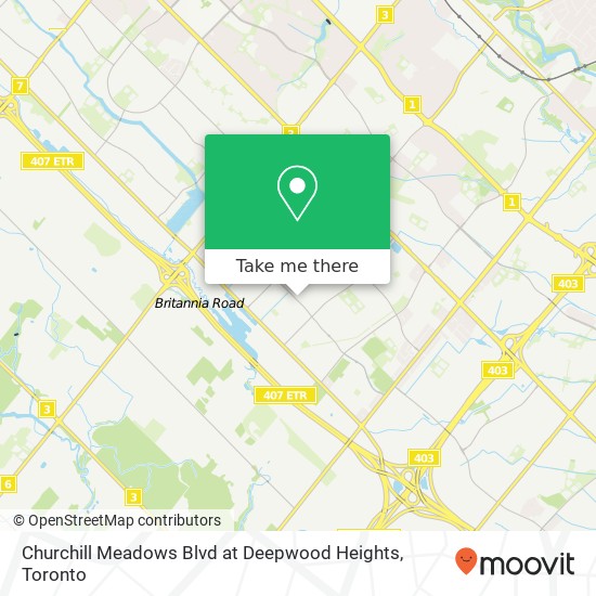 Churchill Meadows Blvd at Deepwood Heights map