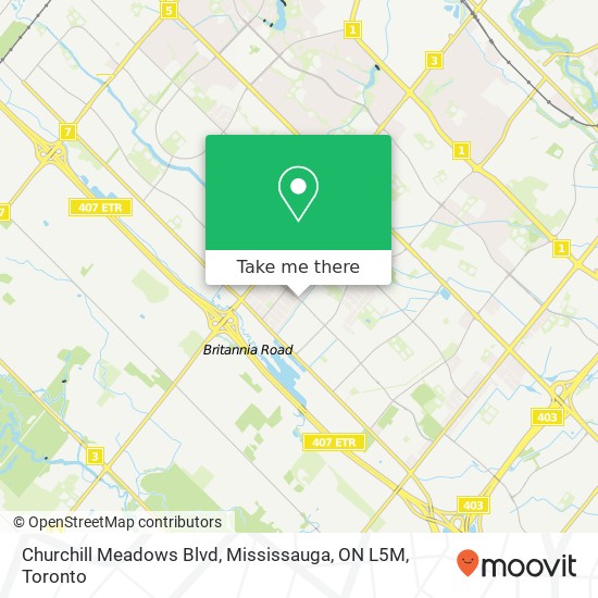 Churchill Meadows Blvd, Mississauga, ON L5M map