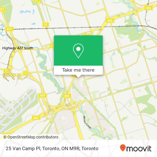 25 Van Camp Pl, Toronto, ON M9R map