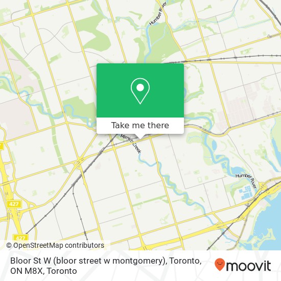 Bloor St W (bloor street w montgomery), Toronto, ON M8X map