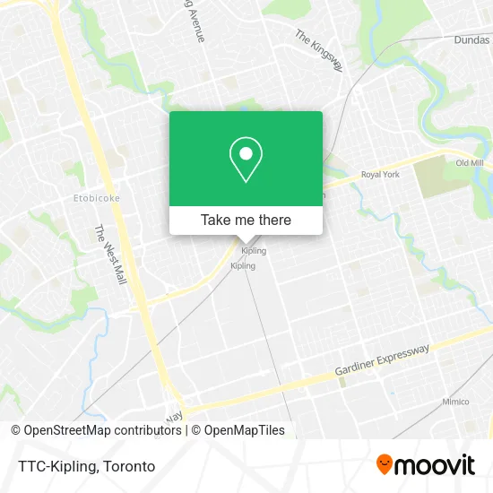 TTC-Kipling map