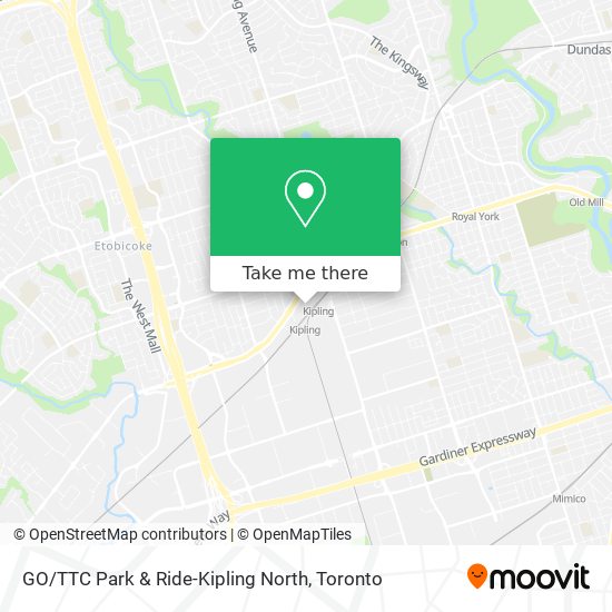 GO / TTC Park & Ride-Kipling North map