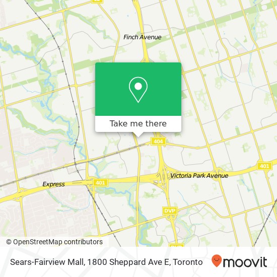 Sears-Fairview Mall, 1800 Sheppard Ave E map