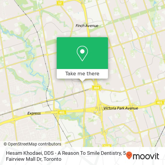 Hesam Khodaei, DDS - A Reason To Smile Dentistry, 5 Fairview Mall Dr map