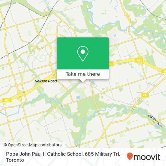 Pope John Paul II Catholic School, 685 Military Trl map