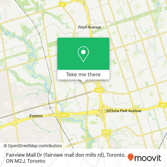 Fairview Mall Dr (fairview mall don mills rd), Toronto, ON M2J map