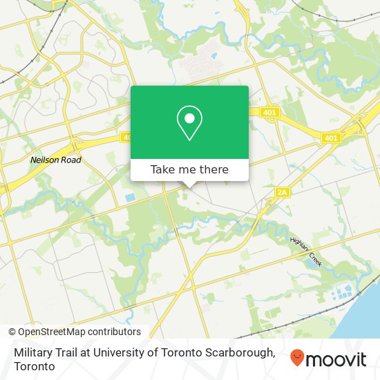 Military Trail at University of Toronto Scarborough map