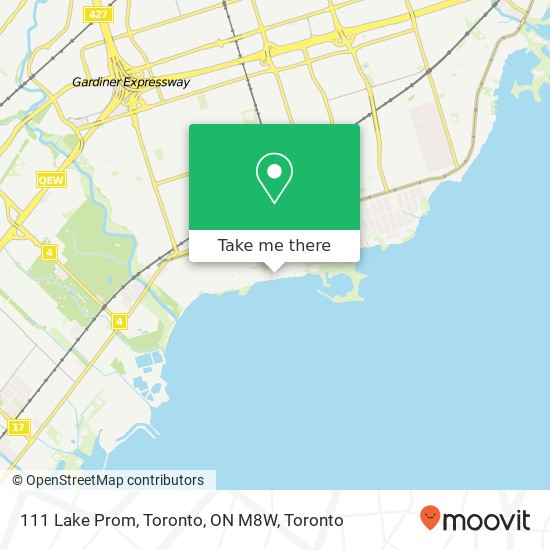 111 Lake Prom, Toronto, ON M8W map