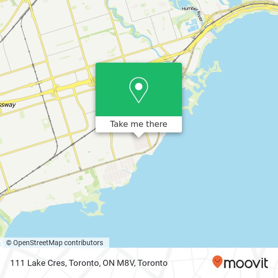 111 Lake Cres, Toronto, ON M8V map