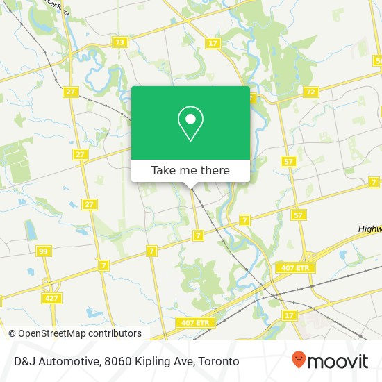 D&J Automotive, 8060 Kipling Ave map