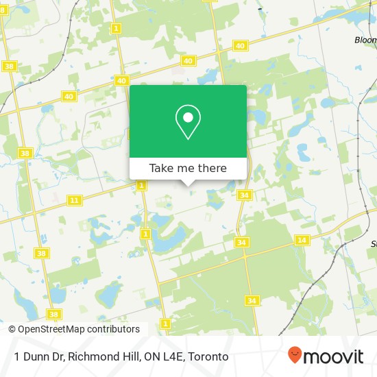 1 Dunn Dr, Richmond Hill, ON L4E map