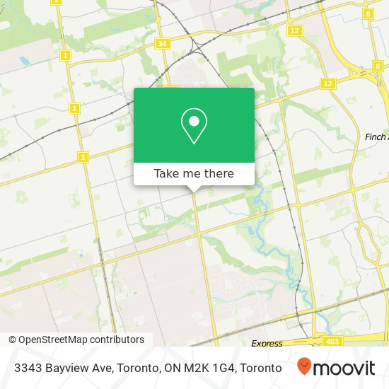 3343 Bayview Ave, Toronto, ON M2K 1G4 map
