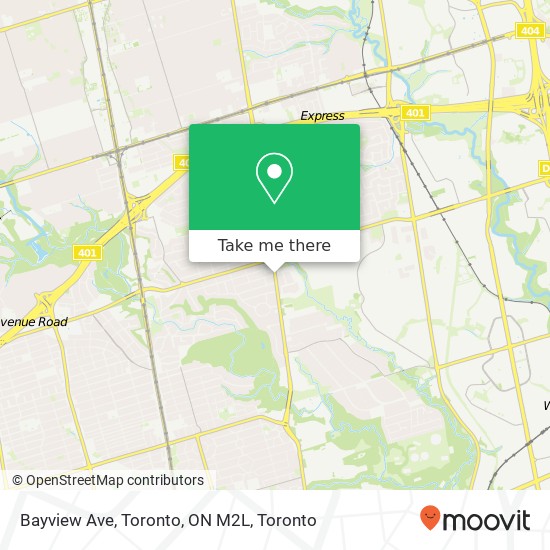 Bayview Ave, Toronto, ON M2L map
