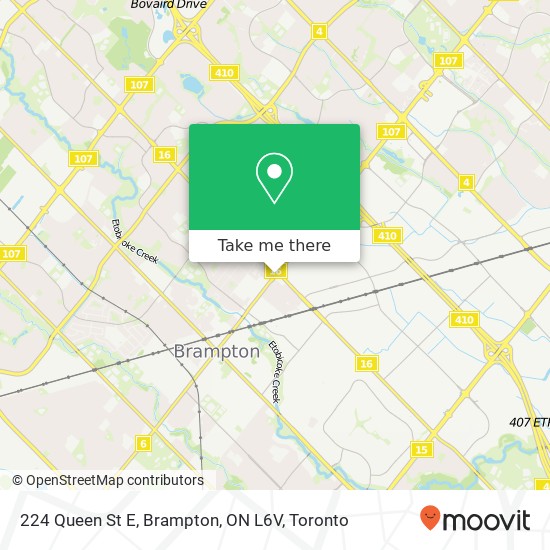 224 Queen St E, Brampton, ON L6V map