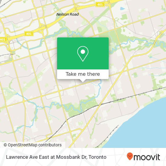 Lawrence Ave East at Mossbank Dr map