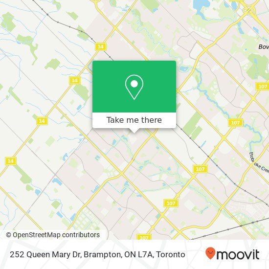 252 Queen Mary Dr, Brampton, ON L7A map