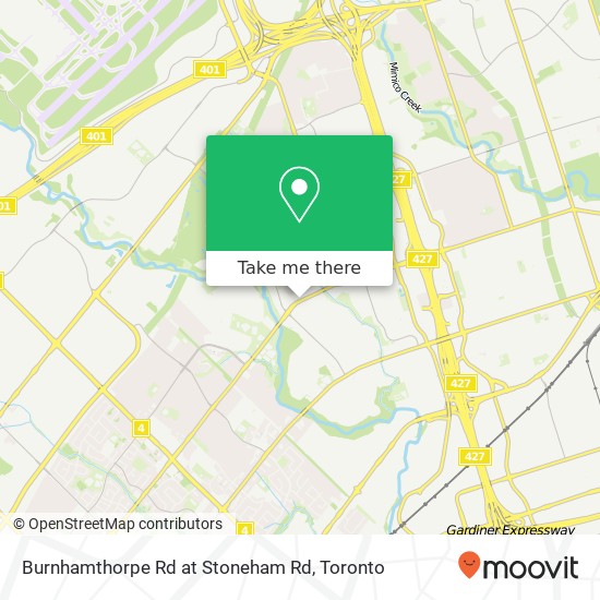 Burnhamthorpe Rd at Stoneham Rd map