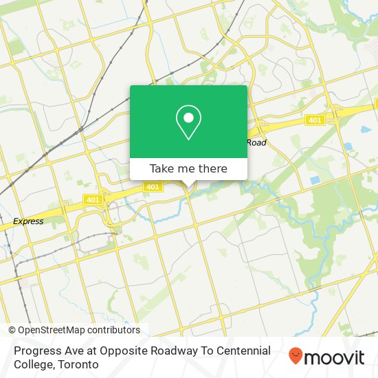 Progress Ave at Opposite Roadway To Centennial College map