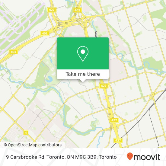 9 Carsbrooke Rd, Toronto, ON M9C 3B9 map