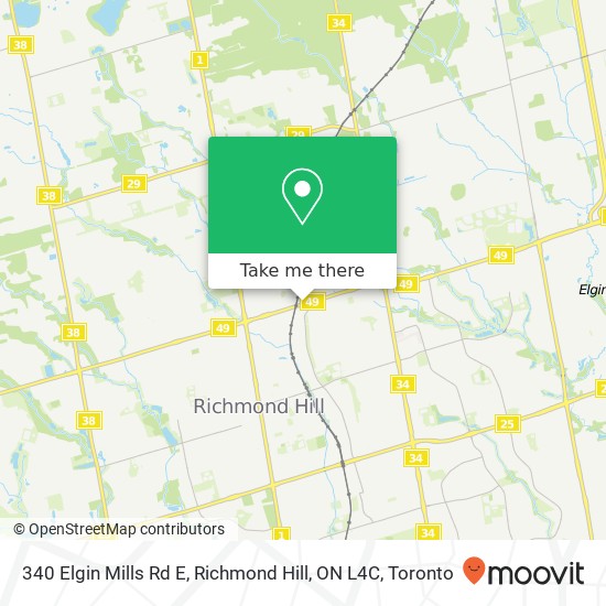 340 Elgin Mills Rd E, Richmond Hill, ON L4C map