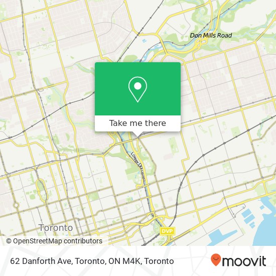 62 Danforth Ave, Toronto, ON M4K map