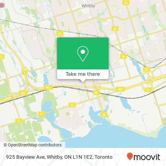 925 Bayview Ave, Whitby, ON L1N 1E2 map