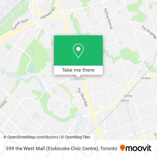 399 the West Mall (Etobicoke Civic Centre) map