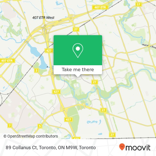89 Collanus Ct, Toronto, ON M9W map