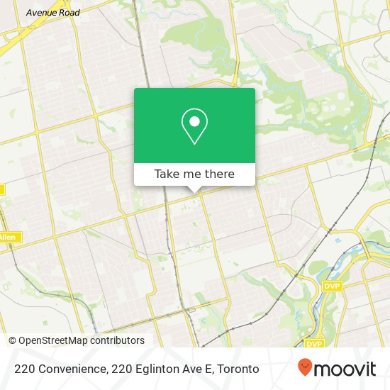 220 Convenience, 220 Eglinton Ave E map