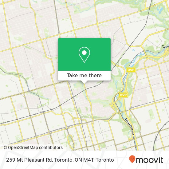 259 Mt Pleasant Rd, Toronto, ON M4T map