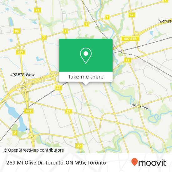 259 Mt Olive Dr, Toronto, ON M9V map