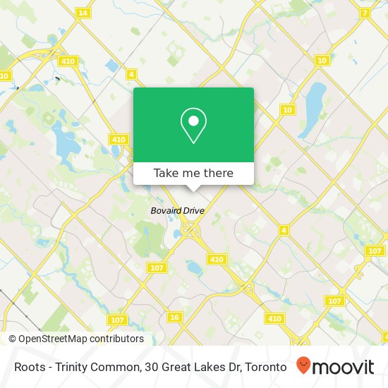 Roots - Trinity Common, 30 Great Lakes Dr map