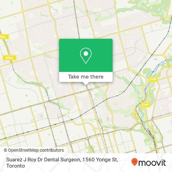 Suarez J Roy Dr Dental Surgeon, 1560 Yonge St map