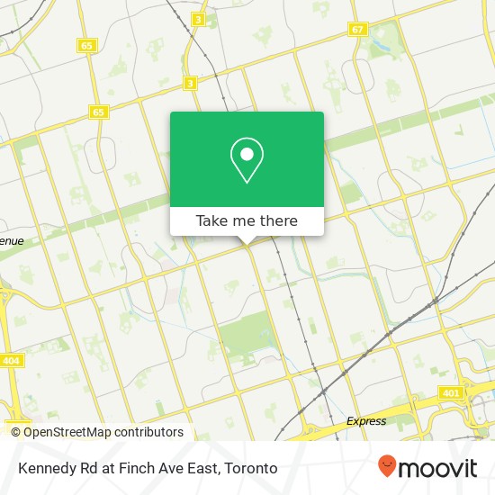 Kennedy Rd at Finch Ave East map