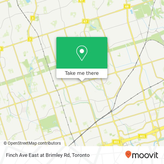 Finch Ave East at Brimley Rd map