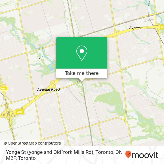 Yonge St (yonge and Old York Mills Rd), Toronto, ON M2P map