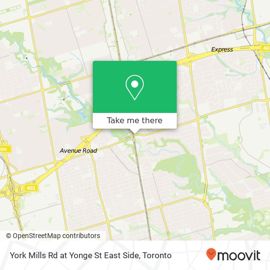 York Mills Rd at Yonge St East Side map