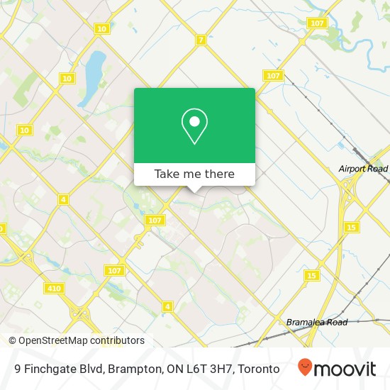 9 Finchgate Blvd, Brampton, ON L6T 3H7 map